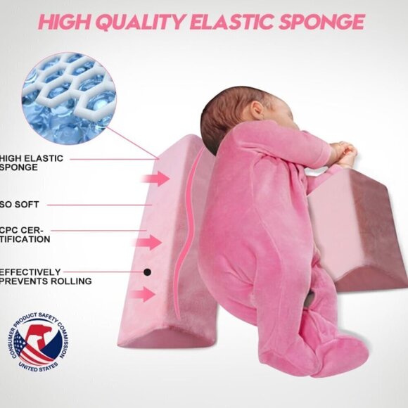 Wedge Pillow for Newborns Adjustable 45-Degree Provides Front and Back S… - Picture 2 of 6